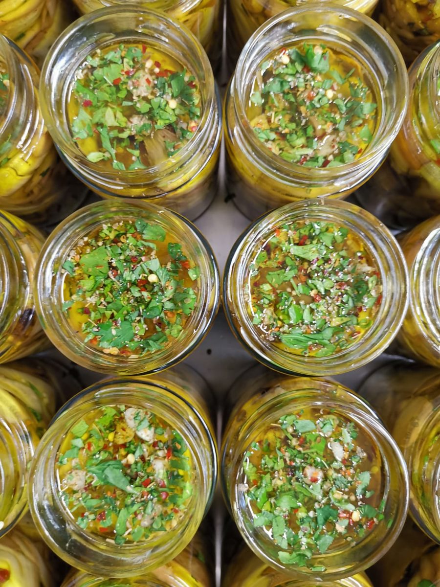 Preparazione delle verdure in laboratorio